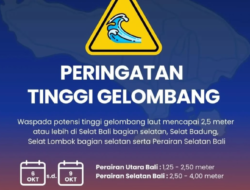 BMKG Keluarkan Peringatan Dini Gelombang Tinggi di Perairan Bali, Nelayan Diminta Waspada